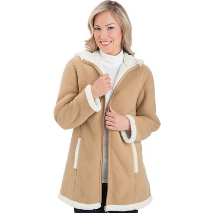 Polar Fleece Coat with Sherpa Lining-380078