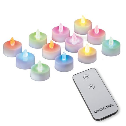 LED Tealights with Remote, Set of 12-380091