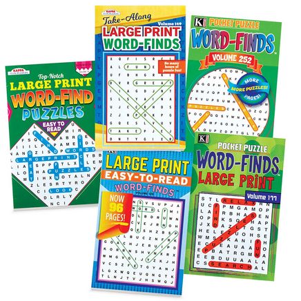 Large Print Word Search Books, Set of 5-380092