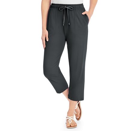 Side Pocket Knit Capris-380102