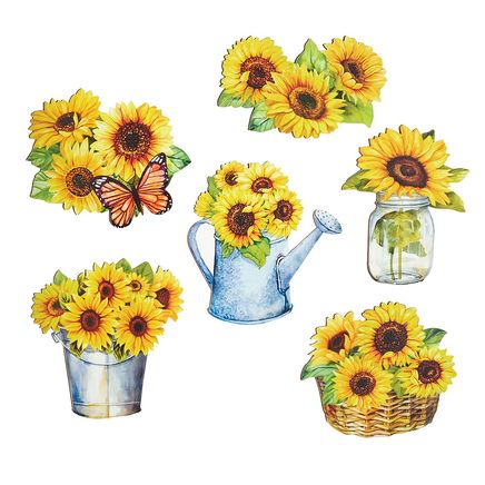 Sunflower Magnets, Set of 6-380115