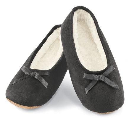Faux Suede Ballerina Slippers-380221