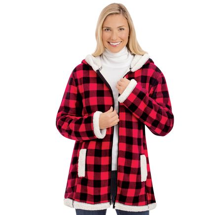 Buffalo Check Sherpa Lined Fleece Jacket-380226