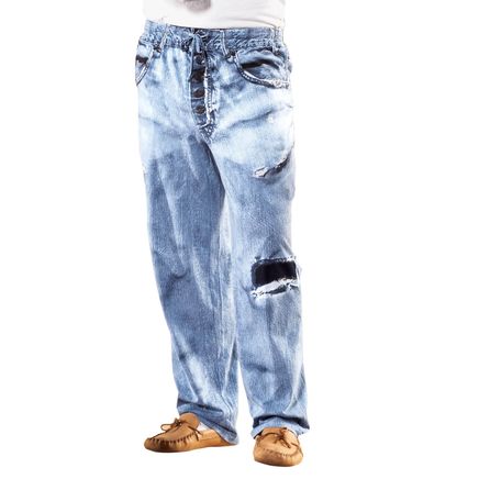 Faux Denim Lounge Pants-380241