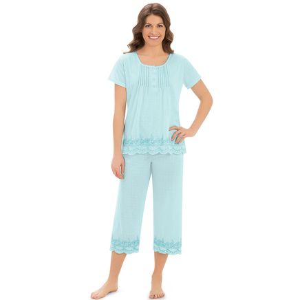 Embroidered Border PJ Set-380245
