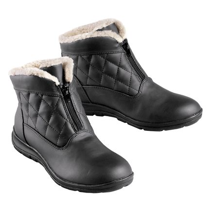 Quilted Zip-Front Boots Wide Widths-380249