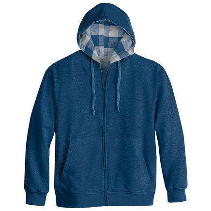 Men's Plaid Lined Knit Hoodie-380252
