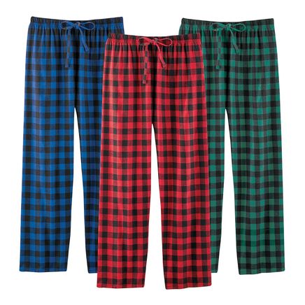 Men's Buffalo Check Pajama Pants, 3 Pairs-380276
