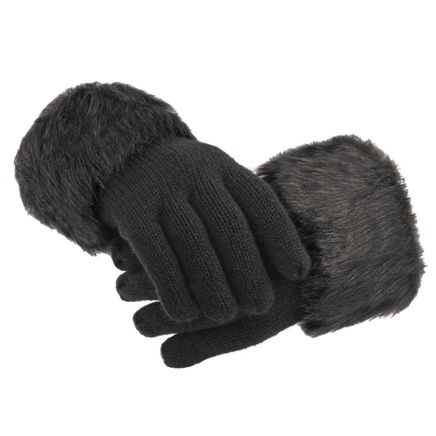 Foxy Faux Fur Trimmed Gloves-380281