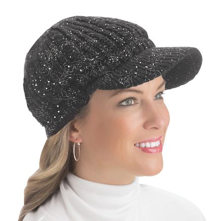 Lurex Cable Knit Hat-380282