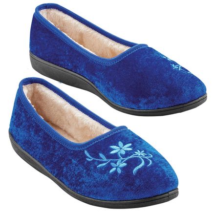 Fleece-Lined Velvet Slippers-380287