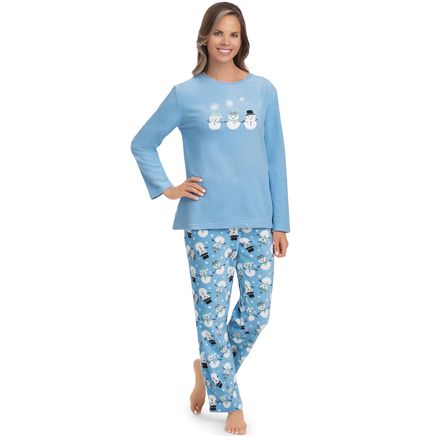 Snowman Trio Fleece Pajama Set-380292