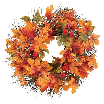 Berry and Autumn Leaves Wreath-380350