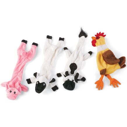 Stuffing-Free Farm Animal Dog Toys, Set of 4-380354