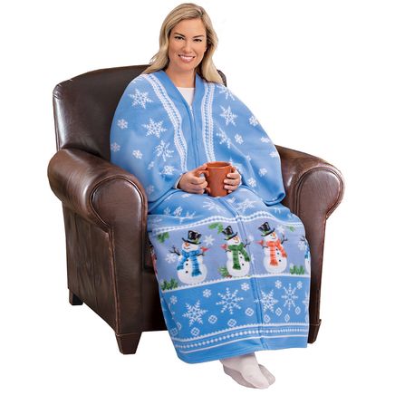 Snowman Fleece Cuddle Wrap-380375