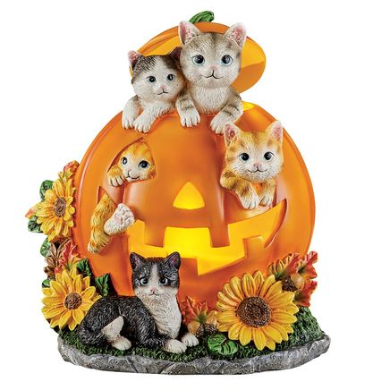 Lighted Pumpkin Cats Tabletop-380417