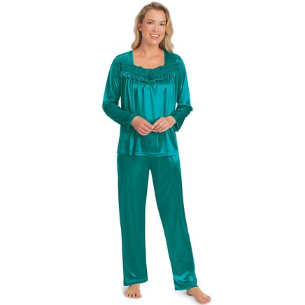 Silky Long-Sleeve Pajama Set-380449