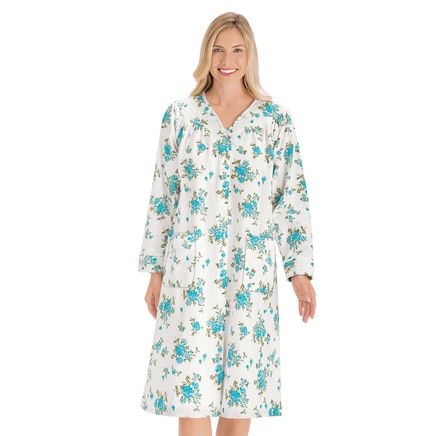 Snap-Front Flannel Robe-380454