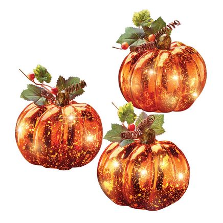 Lighted Harvest Pumpkins, Set of 3-380556