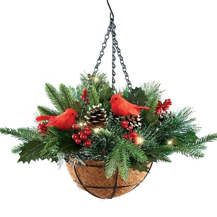 Winter Pine Hanging Basket-380584