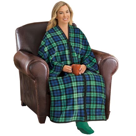 Plaid Fleece Cuddle Wrap-380603