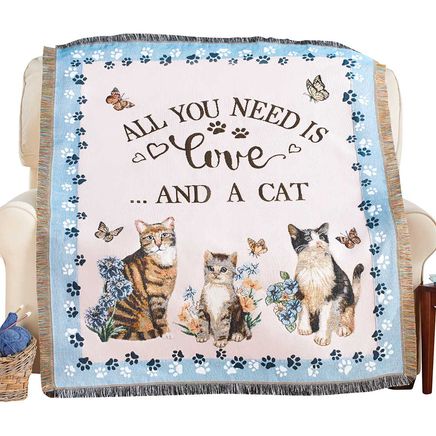 Love and a Cat Tapestry Throw-380631