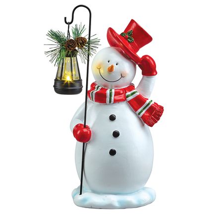 View product details for Solar Lantern Snowman By Holiday Peak™