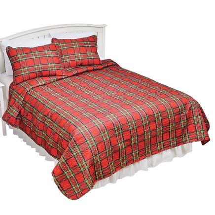 View product details for 3-Piece Tarick Plaid Holiday Quilt Set