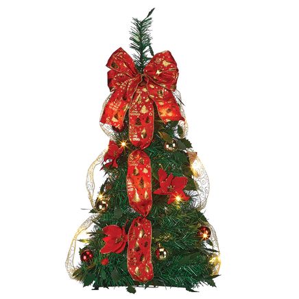 26" Pull-Up Pre-Lit Poinsettia Tree By Holiday Peak™-380856