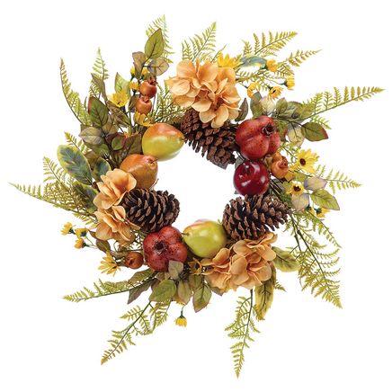View product details for Hydrangea, Pear and Pomegranate Wreath By OakRidge™