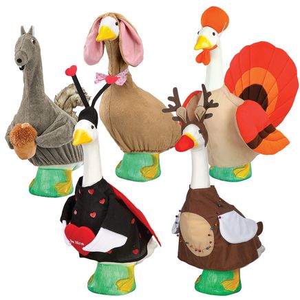 View product details for Gaggleville® All-Season Favorite Animals Large Goose Outfit Bundle