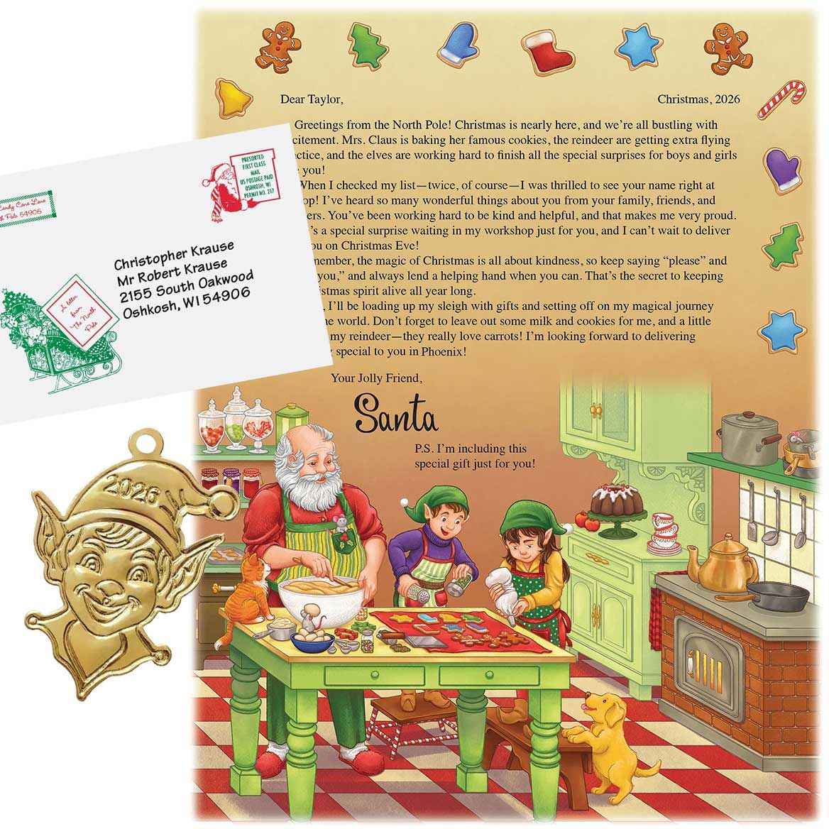 Personalized Letter From Santa and Ornament + '-' + 310285