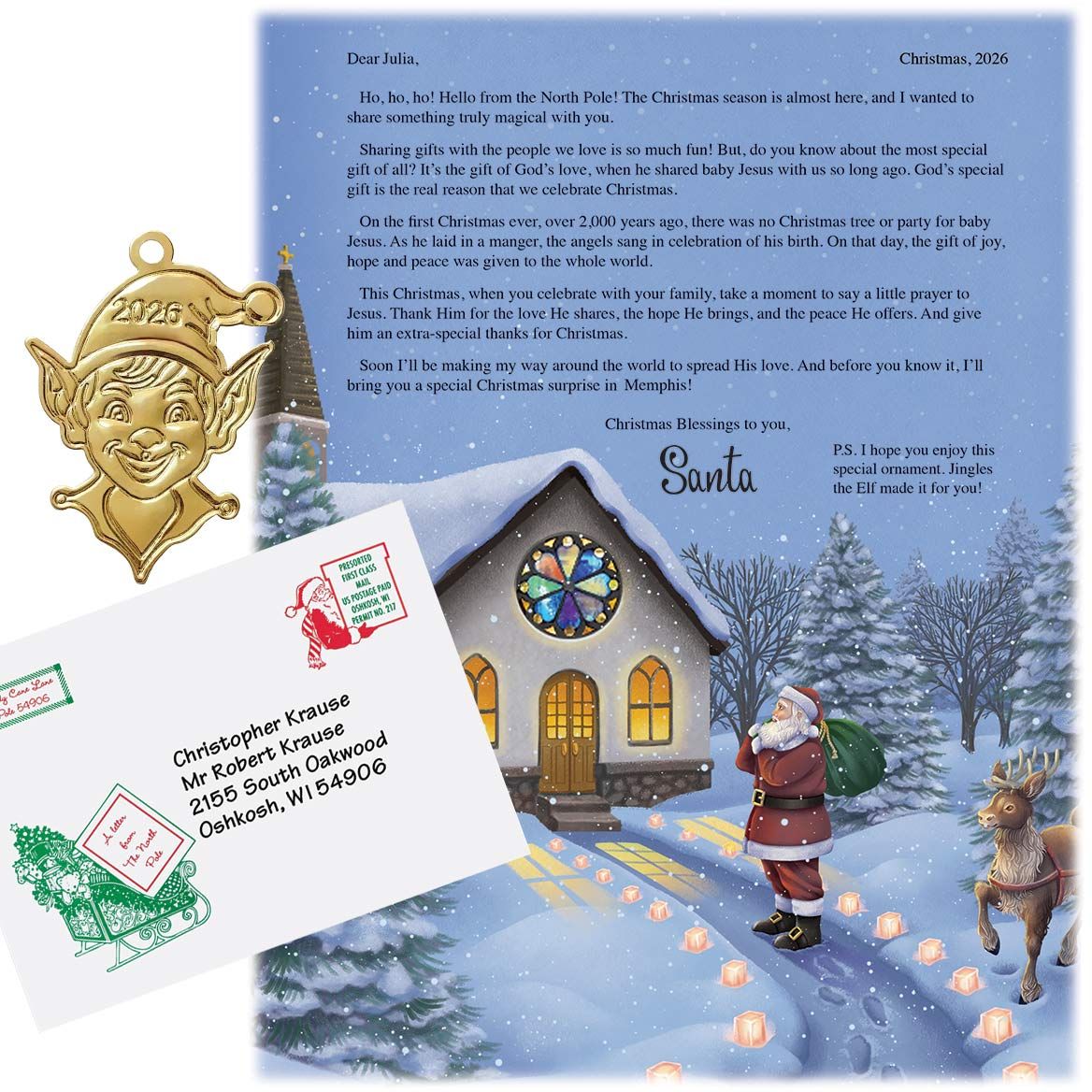Personalized Inspirational Santa Letter and Ornament + '-' + 312650