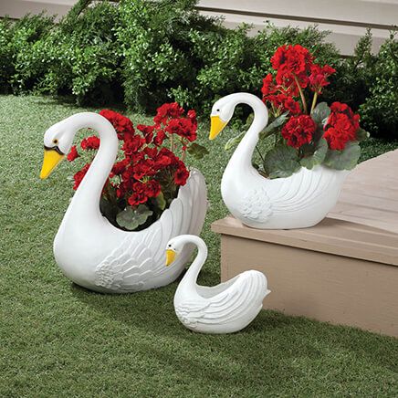 Swan Planters, Set of 3-313123