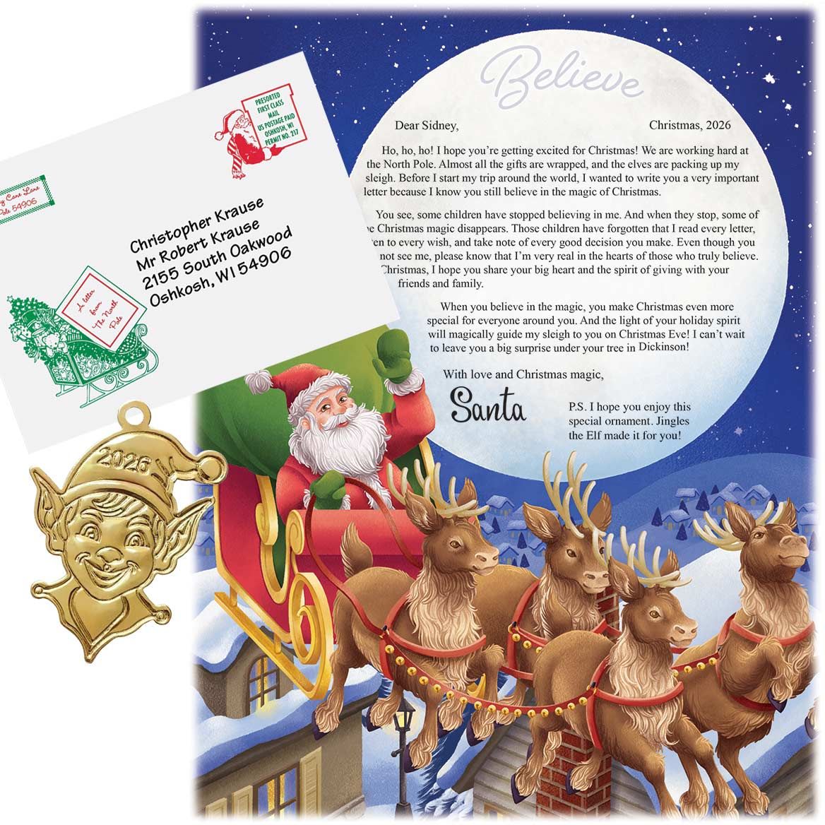 Personalized I Believe Santa Letter and Ornament + '-' + 315168