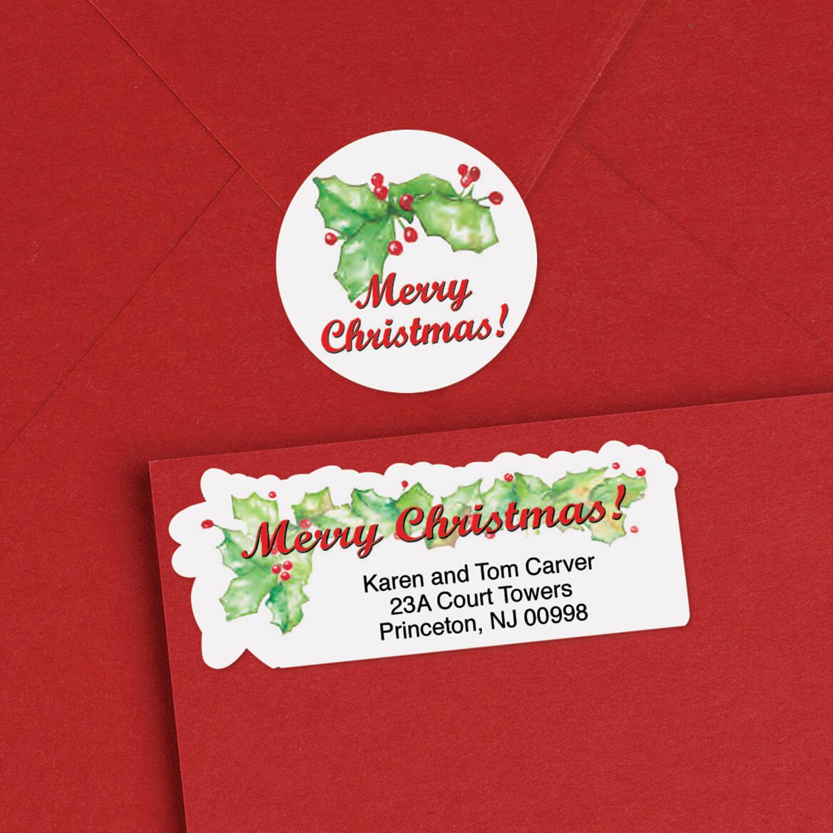 Merry Christmas Labels And Seals, Set of 250