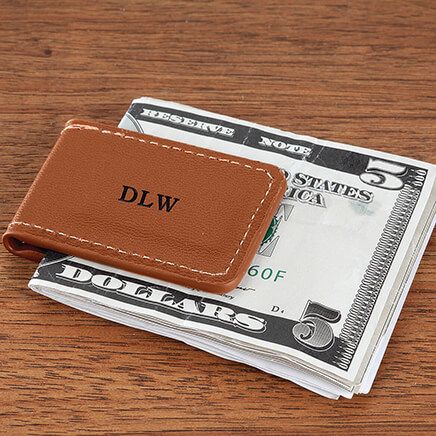 Personalized Wide Leather Money Clip-327399