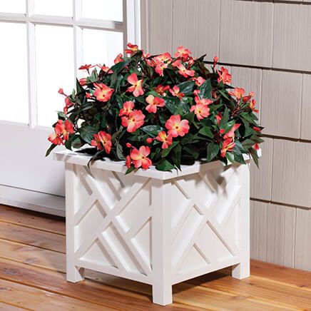 White Chippendale Planter-329156