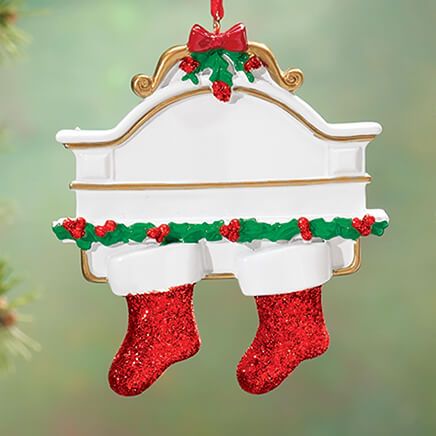 Christmas Mantel with 2 Stockings Ornament-334740