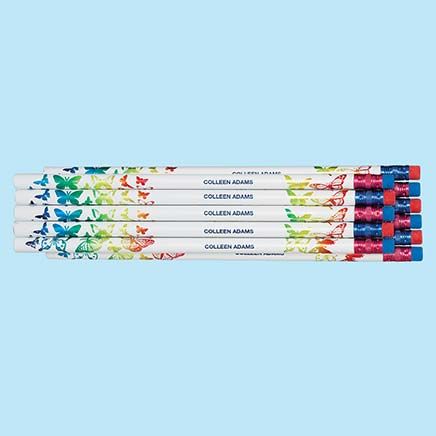 Personalized Butterfly Foil Pencils, Set of 12-335693