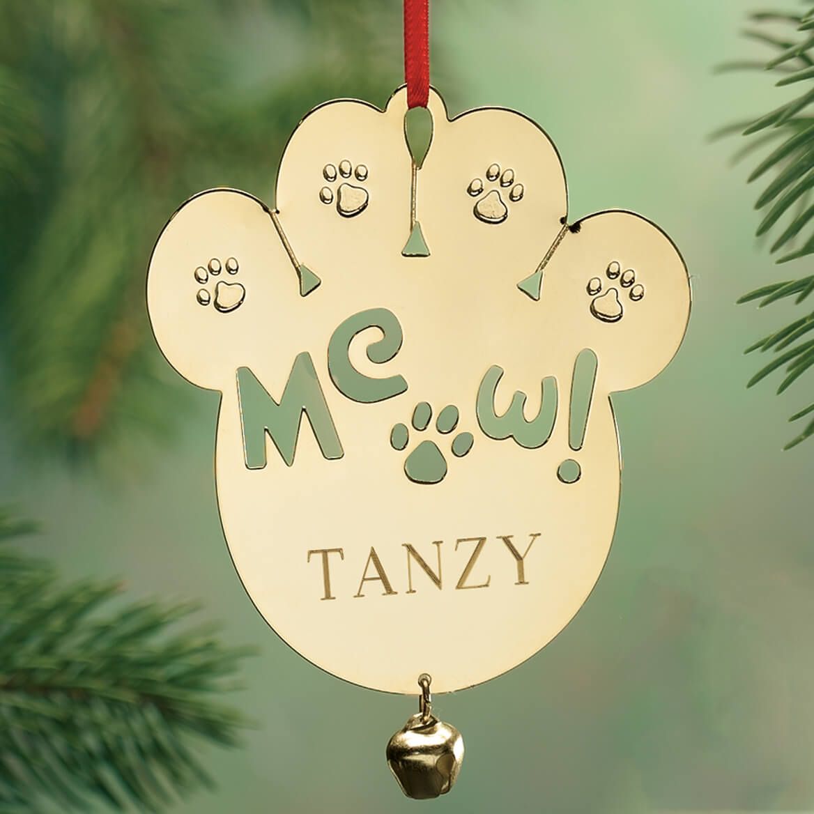 Personalized Meow Brass Ornament + '-' + 339451