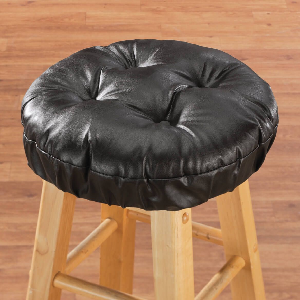 Faux Leather Tufted Bar Stool Cushion + '-' + 347608