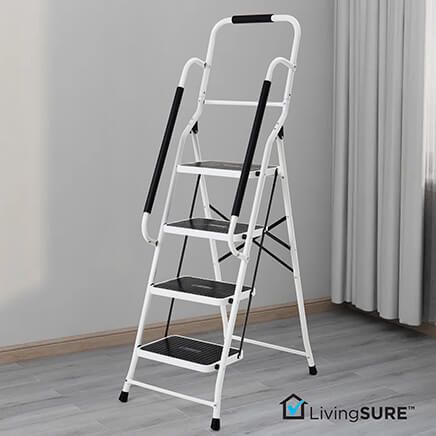 Folding Four Step Ladder with Handrails by LivingSURE™-354173