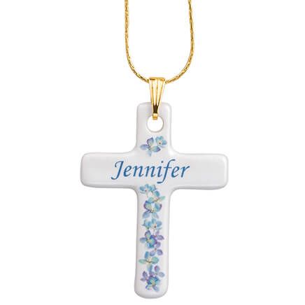 Personalized Porcelain Cross Pendant-355896