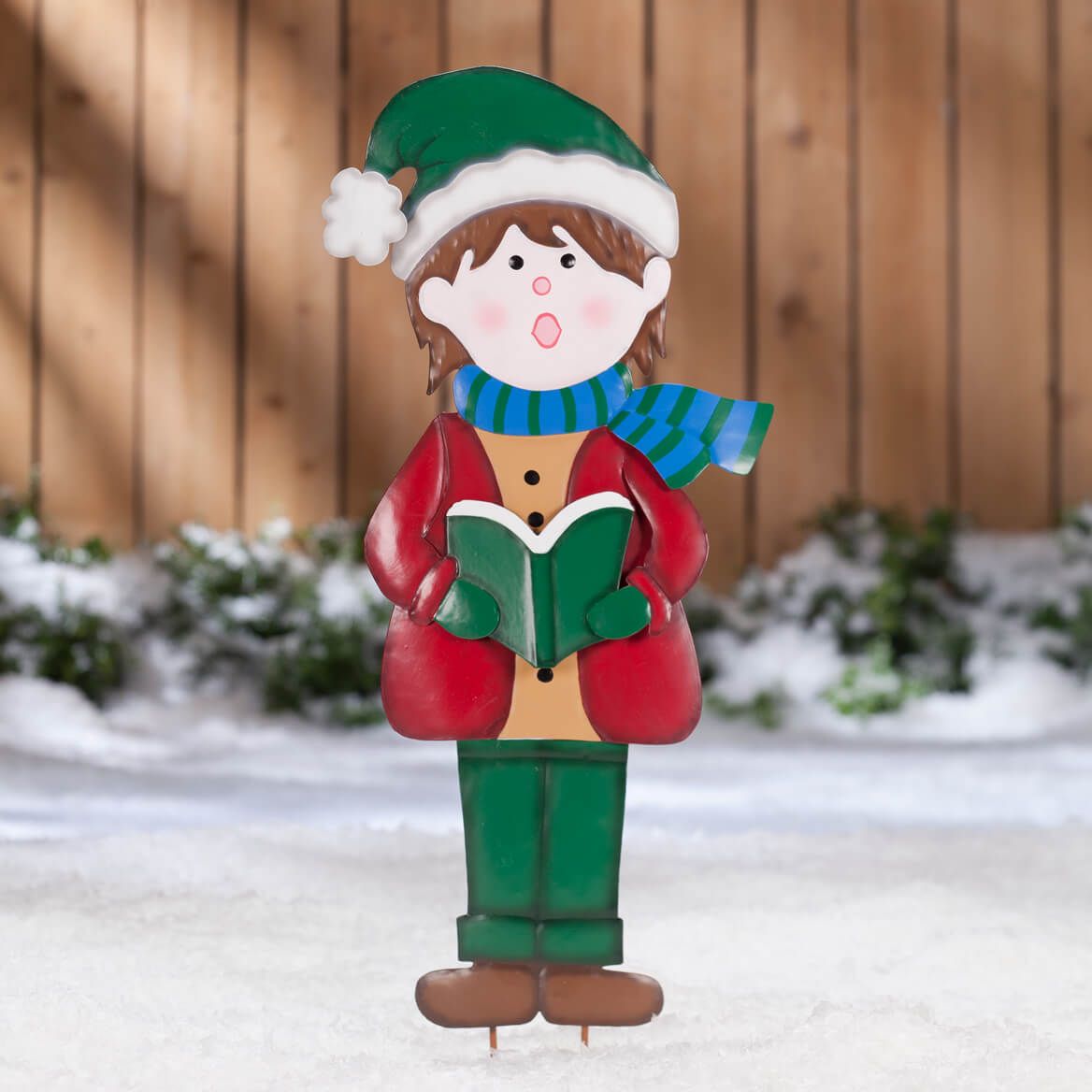 Metal Garden Boy Caroler by Fox River Creations™