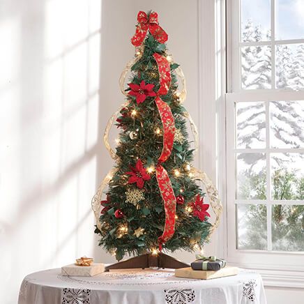 3' Red Poinsettia Pull-Up Tree by Holiday Peak™-357692