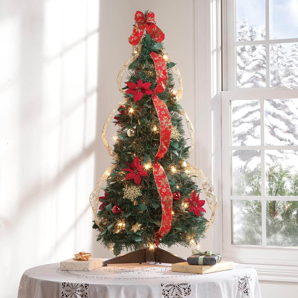 3' Red Poinsettia Pull-Up Tree by Holiday Peak™ + '-' + 357692