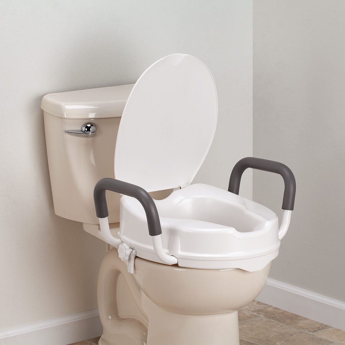 4" Toilet Seat with Arms and Lid + '-' + 357861