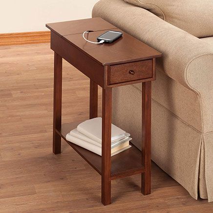 Chairside Table with USB Power Strip by OakRidge™-358129
