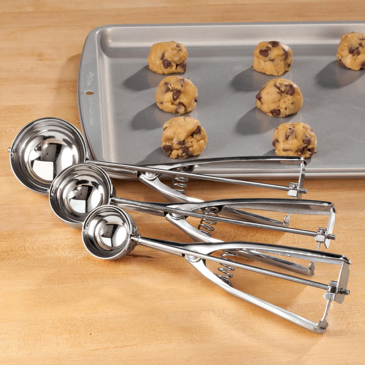 Stainless Steel Cookie Scoops, Set of 3 + '-' + 360438